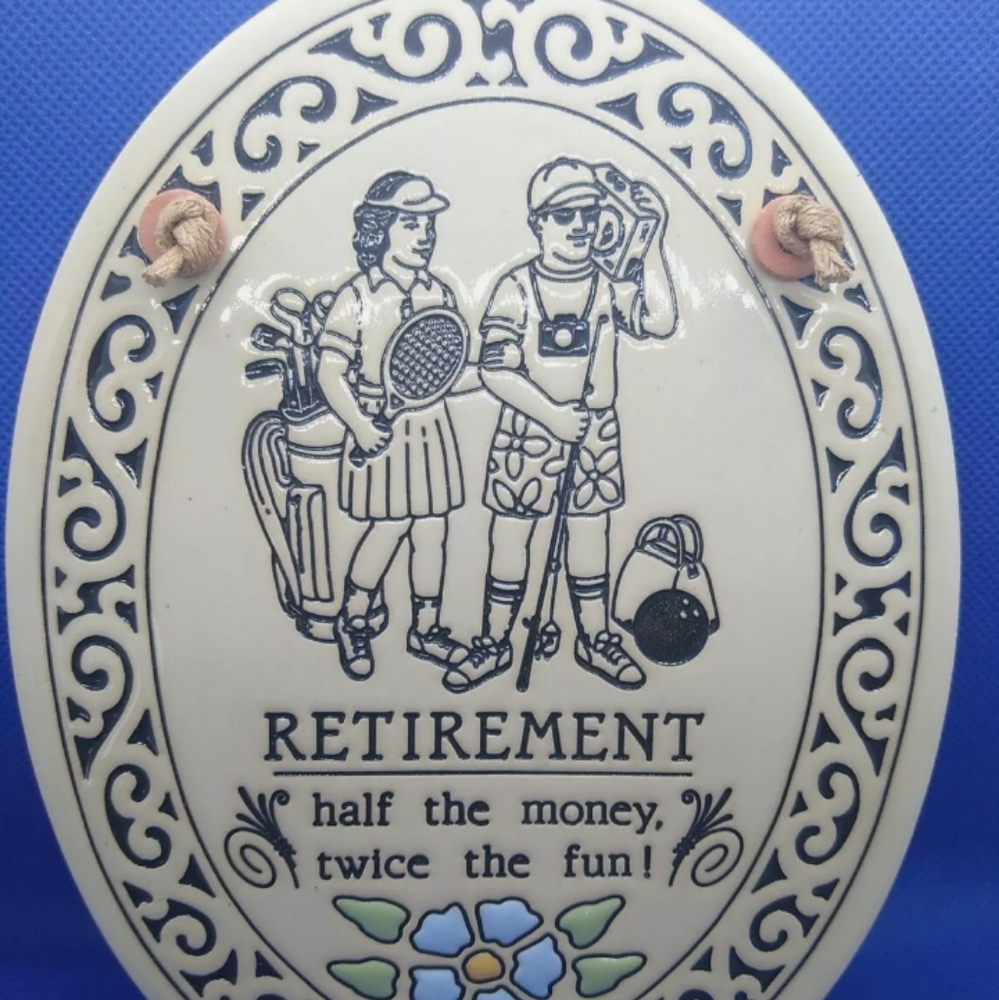 Trinity Pottery Handcrafted Plaque, Retirement hal